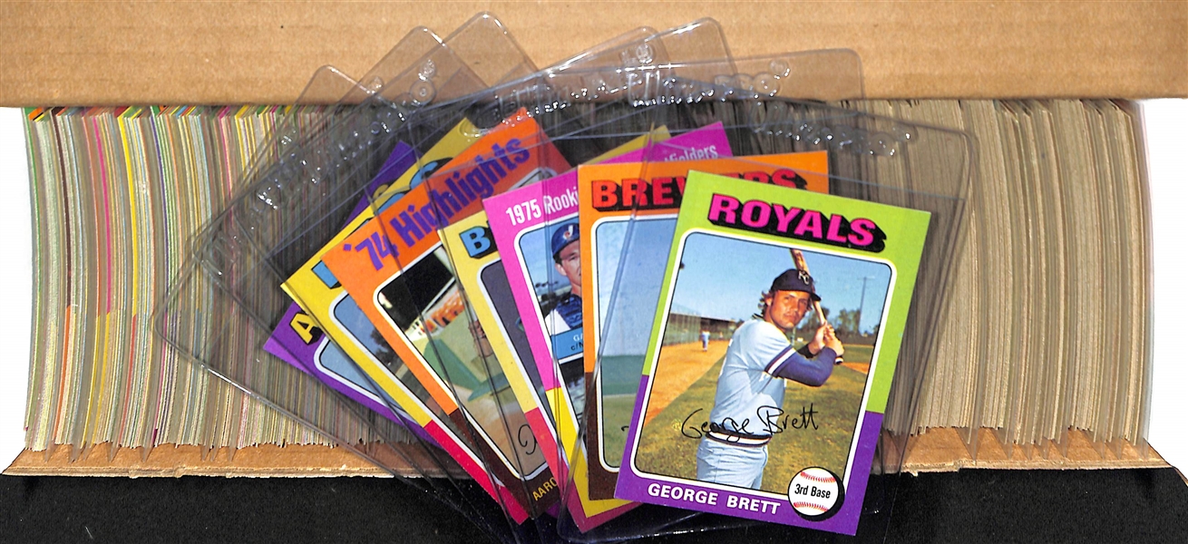 1975 Topps Baseball Card Complete Set of 660 Cards w. Robin Yount RC & George Brett RC