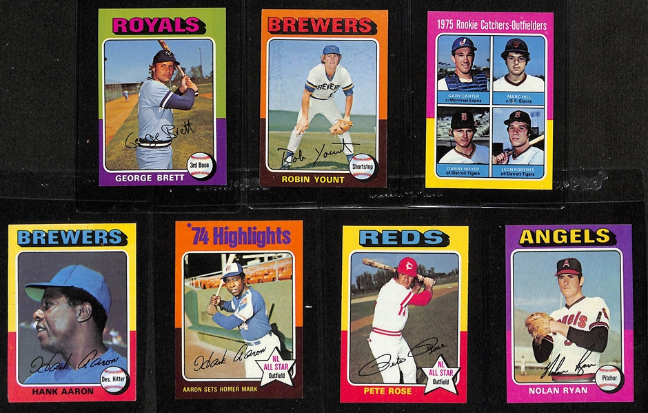 1975 Topps Baseball Card Complete Set of 660 Cards w. Robin Yount RC & George Brett RC