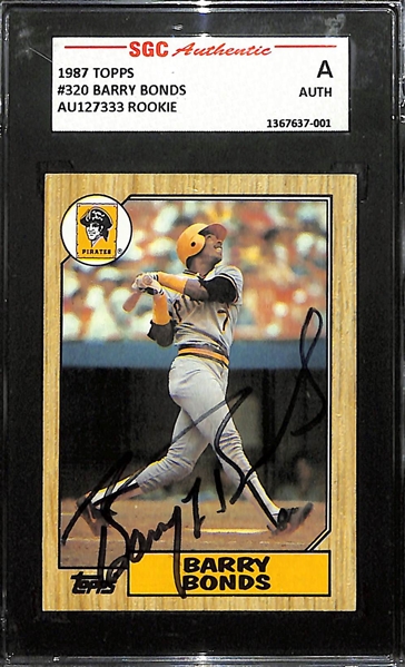 Signed 1987 Topps Barry Bonds #320 Rookie (SGC Authenticated)