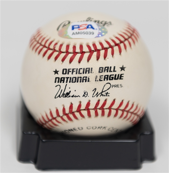 Hank Aaron Signed Official NL Baseball - PSA/DNA COA & Graded 8.5 (Auto Grade 8, Baseball Grade 9)