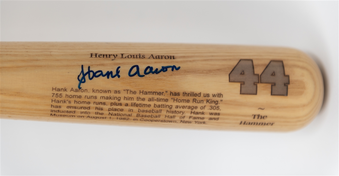Hank Aaron Signed Limited Edition Baseball Bat (JSA Full Letter)