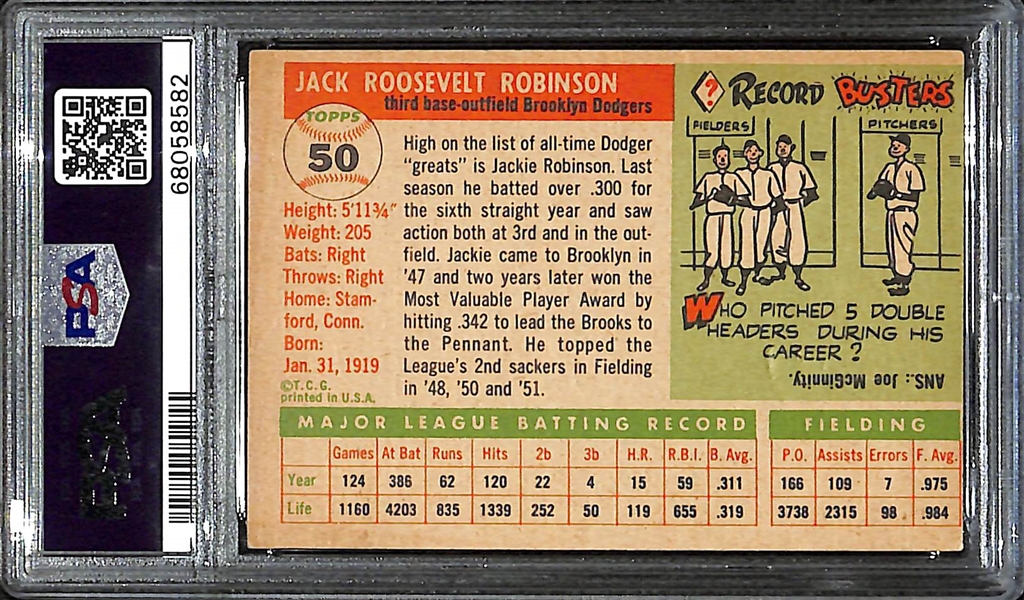 1955 Topps Jackie Robinson #50 Graded PSA 4(MC)