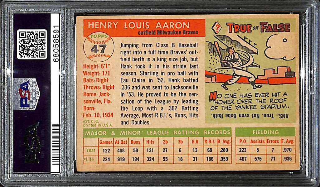1955 Topps Hank Aaron #47 Graded PSA 3.5