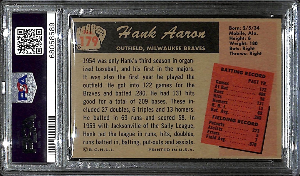 1955 Bowman Hank Aaron #179 Graded PSA 5