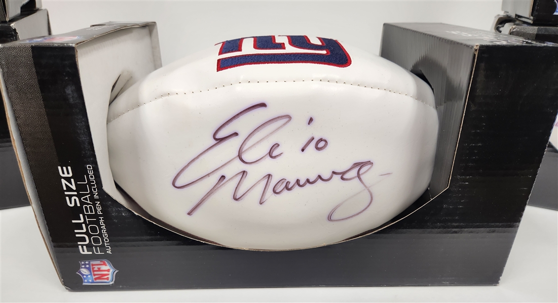 Lot of (6) Autographed Footballs w. Joe Theisman, Eli Manning, Jason Pierre Paul and Others (JSA Certs)