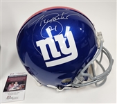 Tiki Barber Autographed On Field Riddell Authentic New York Giants Helmet (JSA Cert)