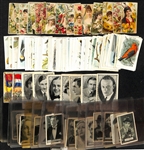 Lot of (20) 1892 N75 Floral Beauties by Dukes Cigarettes Cards & (80+) Non-Sport Cards c. 1920s-1940s