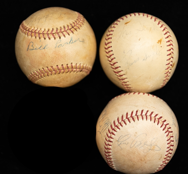 Lot of (3) Autographed Baseballs Circa 1960s w. Marcelino Lopez, Tony Perez and Others(JSA Auction Letter)