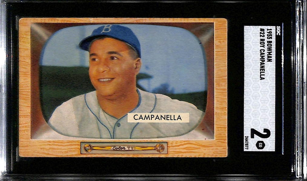 3-Card Roy Campanella Lot 1952 Bowman (SGC 3.5), 1953 Bowman Color (SGC 1), 1955 Bowman (SGC 2)