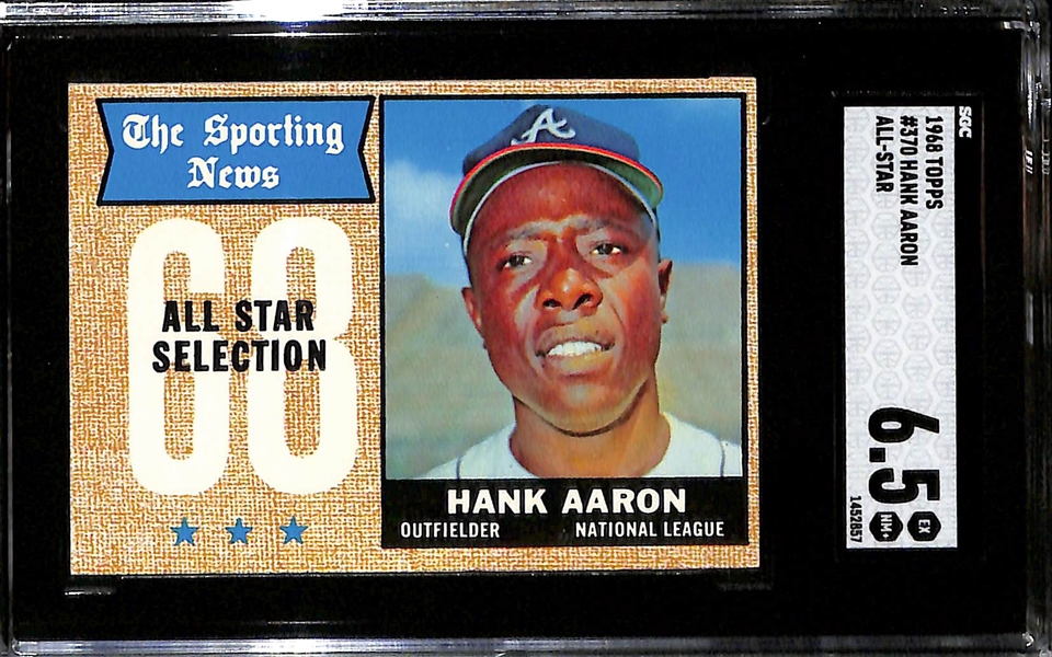 1968 Topps Hank Aaron Lot - #110 Graded SGC 6, #370 All-Star Graded SGC 6.5