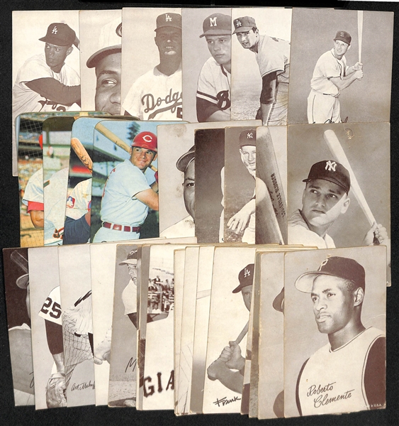  Lot of (30) 1962-63 Exhibit Cards w. Stan Musial & (4) 1970 Topps Super Cards w. Pete Rose