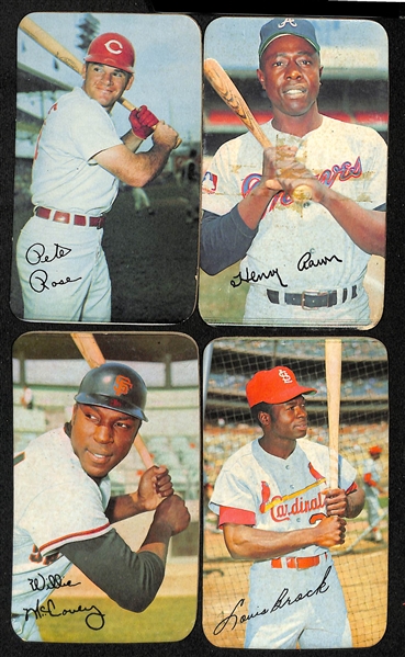  Lot of (30) 1962-63 Exhibit Cards w. Stan Musial & (4) 1970 Topps Super Cards w. Pete Rose