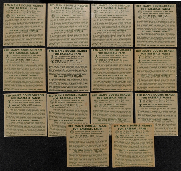Lot of (26) 1952 NL Redman Tobacco Cards (No Tabs) w. Willie Mays