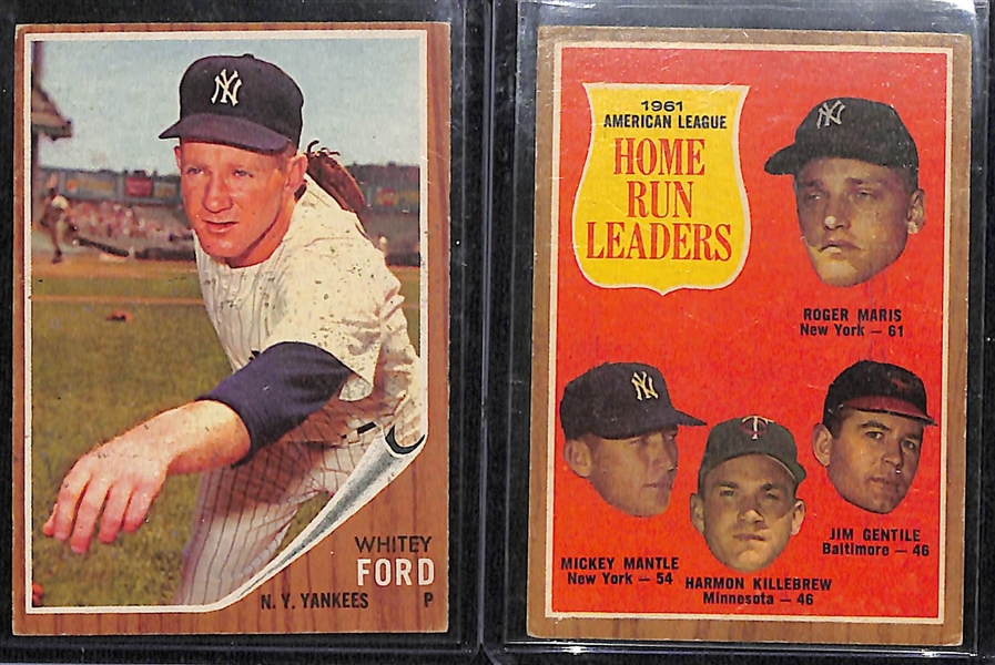 (7) 1962 Topps Baseball Cards w. (3) Roger Maris & (3) 1963 Topps Roger Maris Cards