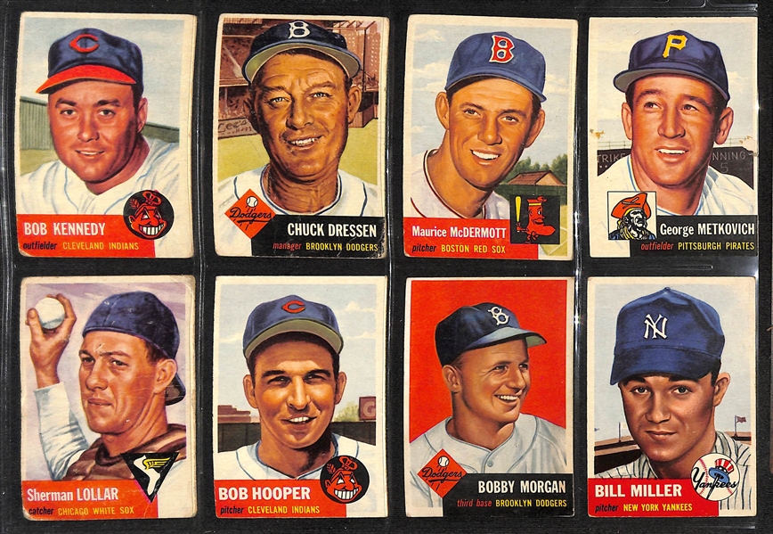 Lot of (36) 1953 Topps Cards w. Dom DiMaggio