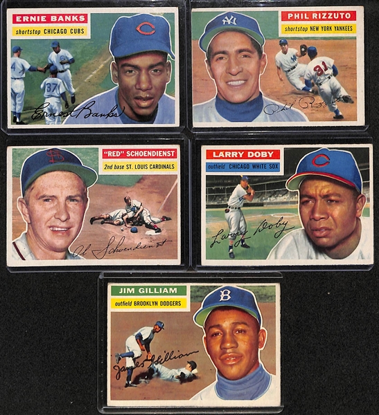  Lot of (160+) Assorted 1956 Topps Baseball Cards w. Ernie Banks
