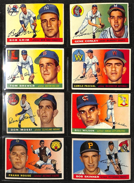  Lot of (122) 1955 Topps Baseball Cards w. Al Rosen