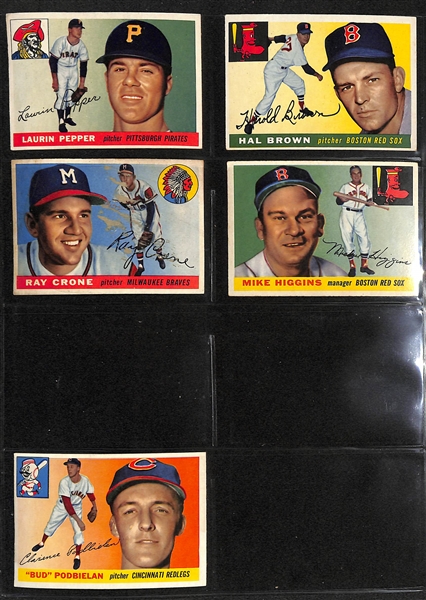  Lot of (122) 1955 Topps Baseball Cards w. Al Rosen