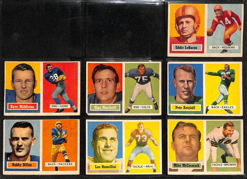  Lot of (200+) 1957 Assorted Topps Football Cards w. Norm Van Brocklin & Bobby Layne