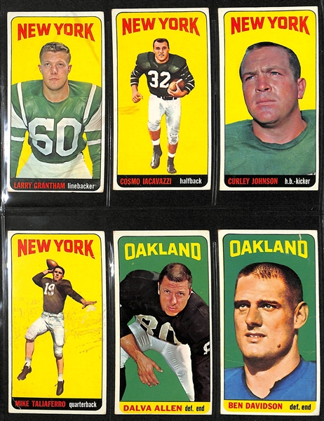  Lot of (100+) 1965 Different Topps Football Cards w. Jim Otto (cr) & Ron Mix