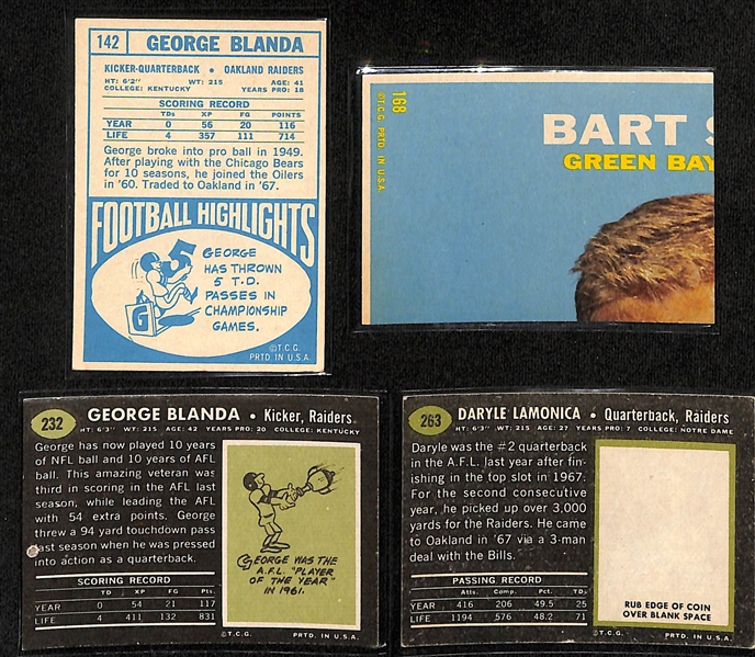  Lot of (200) 1968 Topps Football Cards w. George Blanda
