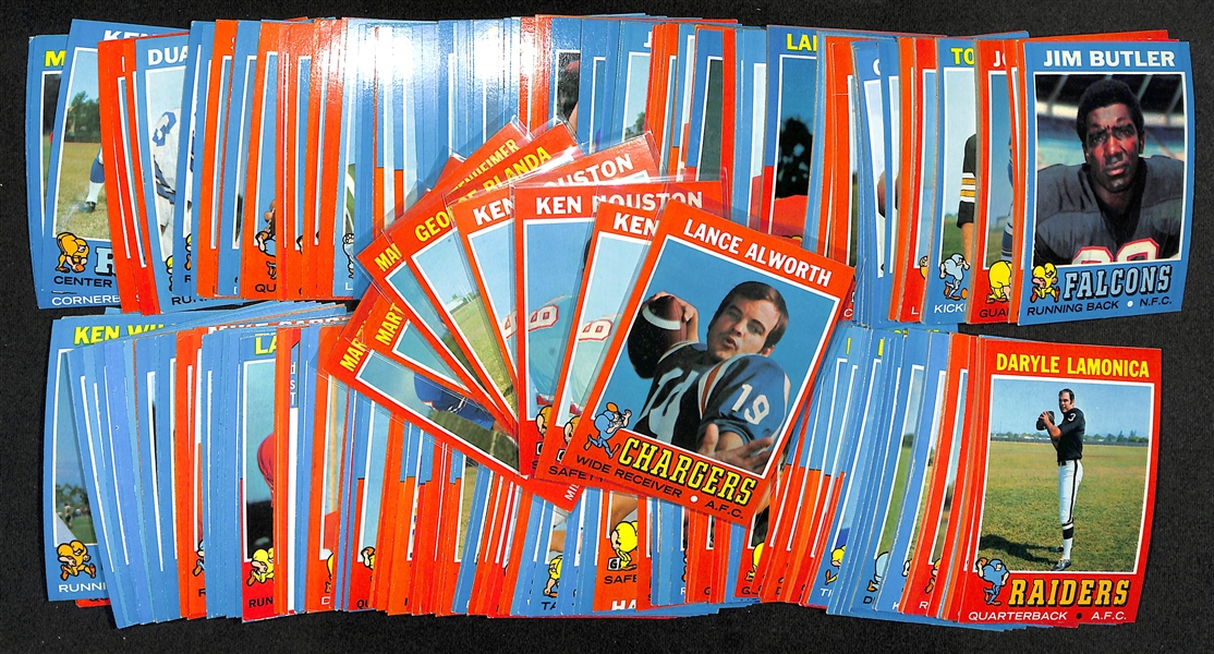 Lot of Approx (300) 1971 Topps Football Cards w. Lance Alworth & Ken Houston RC x3