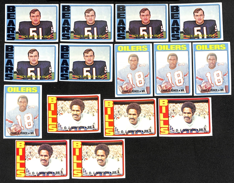 Lot of Approx (750+) 1972 Assorted Topps Football Cards w. Butkus x6, Joiner RC x4, +