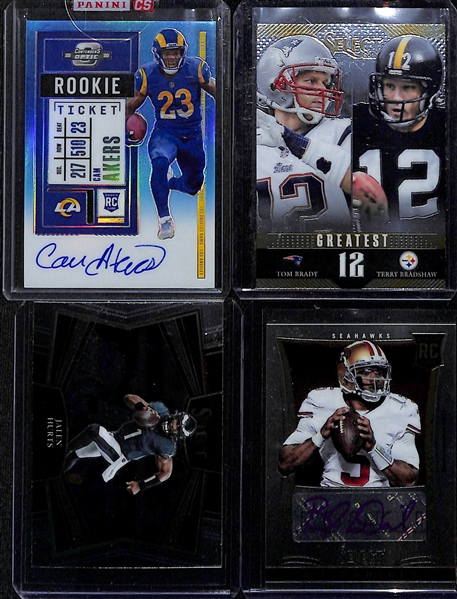 Lot of (30+) Modern NFL Cards w. (12) Autos, Tom Brady, and Many Rookies