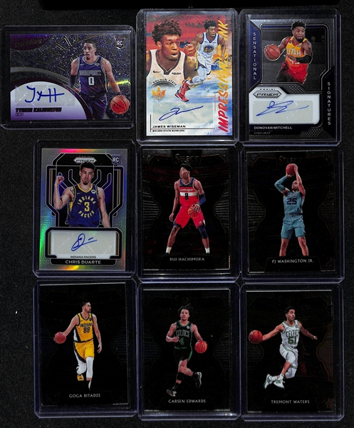 Lot of (16) Modern NBA Basketball Cards w. (4) Autographs Including Tyrese Haliburton  and James Wiseman