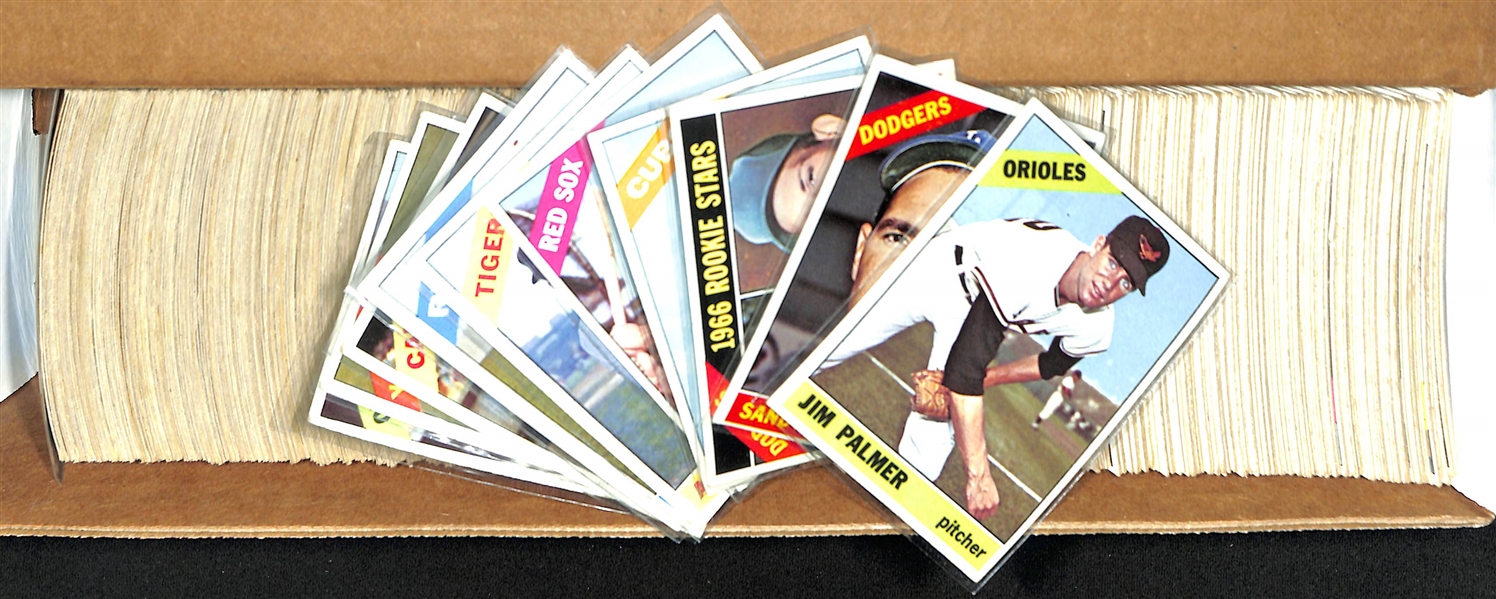 Lot of (600+) 1966 Topps Baseball Cards w. Jim Palmer RC