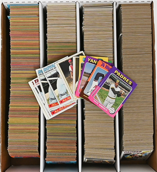 Lot of Approx (3000) Topps Baseball Cards from 1975-1977 w. Dave Winfield x2 (2nd Year Card)