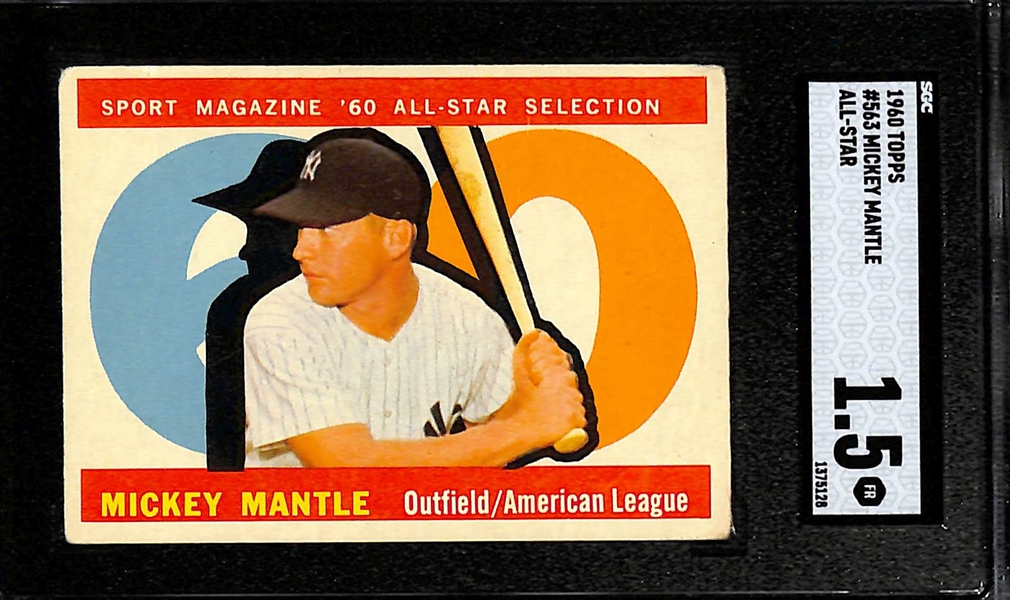 1960 Topps Mickey Mantle All-Star #563 Graded SGC 1.5