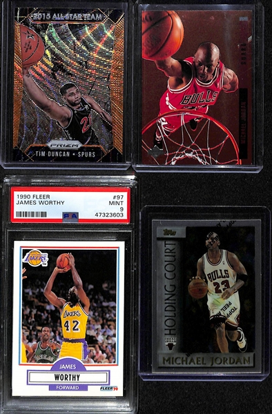 Lot of (8) NBA All Star Cards w. Jayson Tatum Hoops RC PSA 10, LeBron James, Michael Jordan and Others