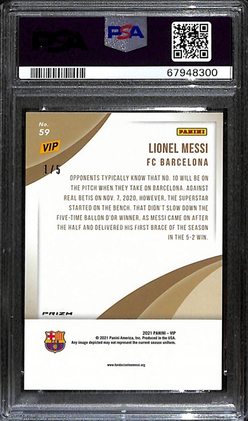 2022 Panini National VIP Lionel Messi Black #d 1/5 Graded PSA 9