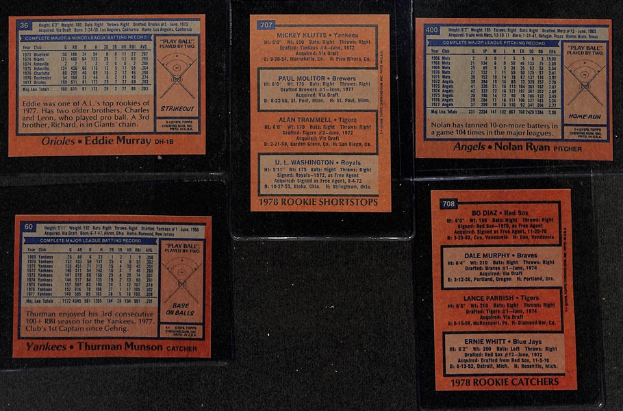 1978 Topps Baseball Card Complete Set of 726 Cards w. Eddie Murray Rookie Card