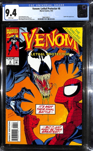 Comic Book Lot of (5) Inc. Venom: Lethal Protector Issues #2, 3, 4, 5, and 6 All CGC Graded 9.4