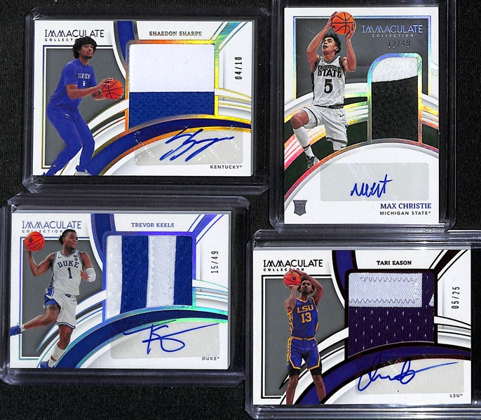 Lot of (12) 2021 & 2022 Immaculate Collegiate Basketball Rookie Patch Autographs w. Josh Giddy #d /49