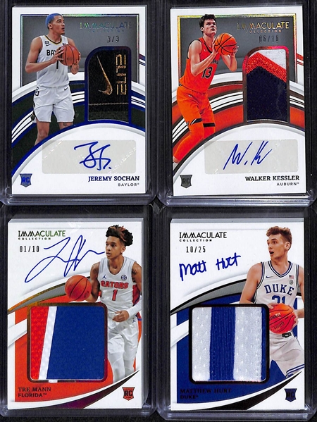 Lot of (12) 2021 & 2022 Immaculate Collegiate Basketball Rookie Patch Autographs w. Josh Giddy #d /49