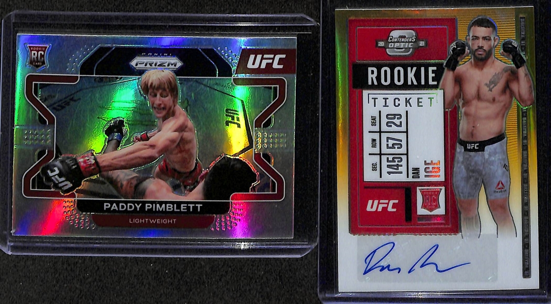 Lot of (300+) 2021 & 2022 UFC Cards w. Prizm Paddy Pimblett Prizm RC and Dan Ige Chronicles Contenders Optic Auto #d /10