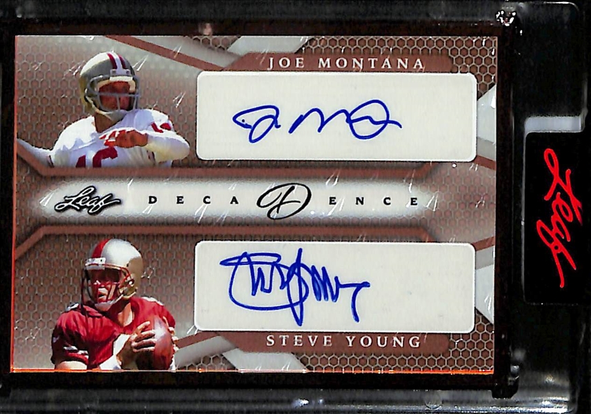 2022 Leaf Decadence Joe Montana and Steve Young Dual Autograph #d 1/10