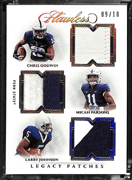 2022 Flawless Collegiate Penn State Legacy Patches w. Micah Parsons/Chris Godwin/Larry Johnson #d /10