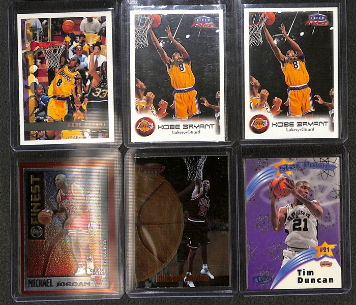 Lot of (15) Mostly Basketball Cards w. Michael Jordan, Kobe Bryant RCs, Tim Duncan RCs and Julio Rodriguez RC