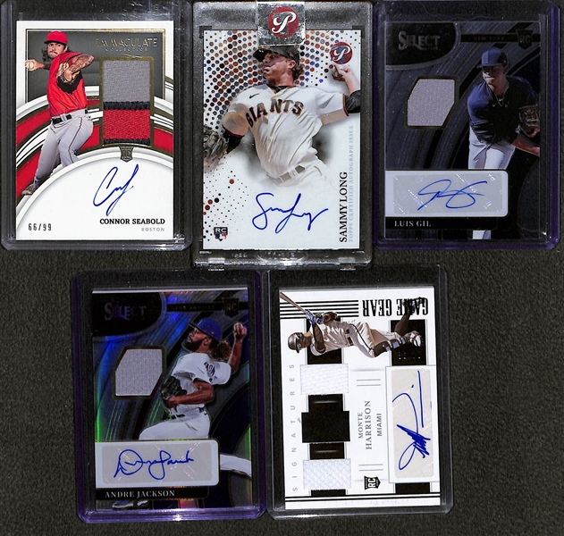 Lot of (17) Autographed Baseball Cards w. Kahlil Watson, Chris Sale, Jake Arrieta, Many Rookies