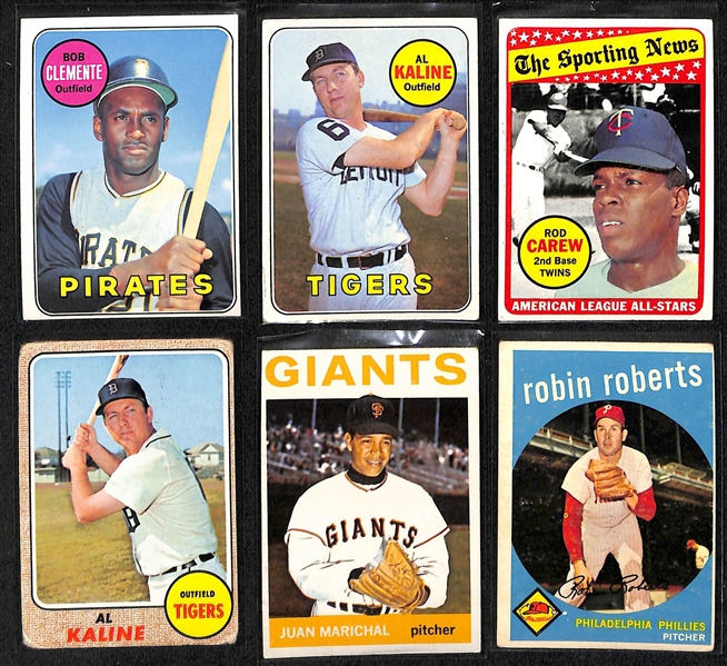 Lot of (600+) Assorted 1957-1969 Topps Baseball Cards w. 1969 Roberto Clemente
