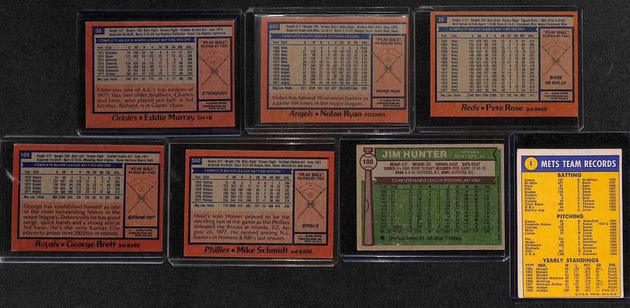 Lot of (1000+) 1970-1979 Topps Baseball Cards w. 1978 Eddie Murray Rookie