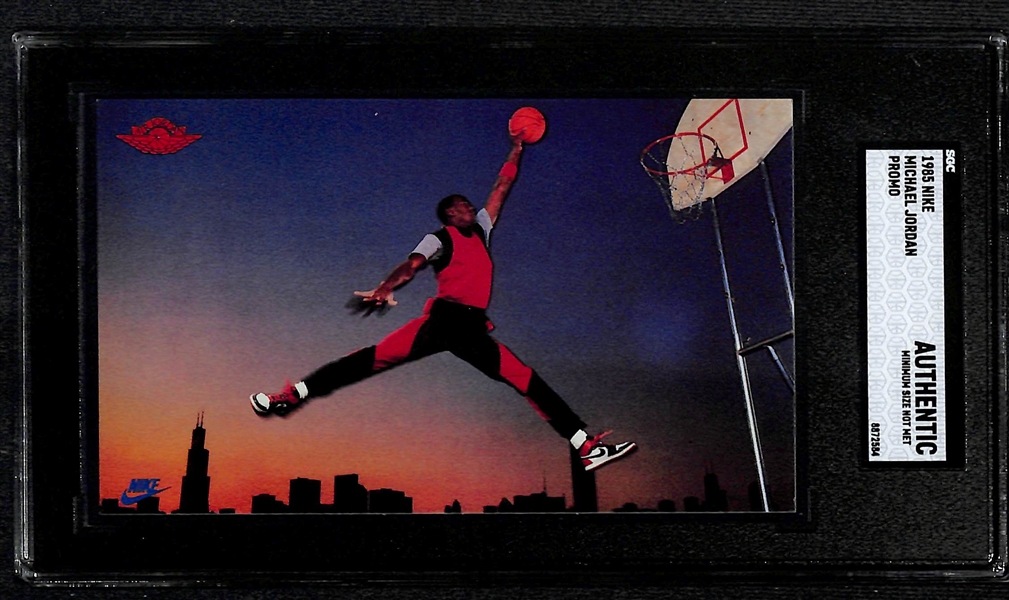 1985 Nike Michael Jordan Rookie Promo Card Graded SGC Authentic