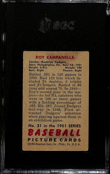 1951 Bowman Roy Campanella #31 Graded SGC 3