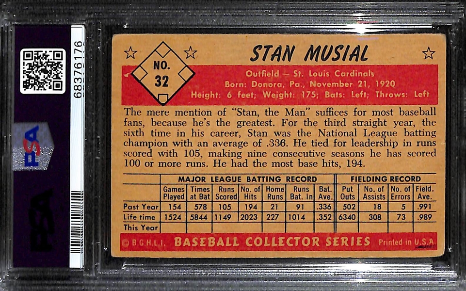 1953 Bowman Color Stan Musial #32 Graded PSA 3.5