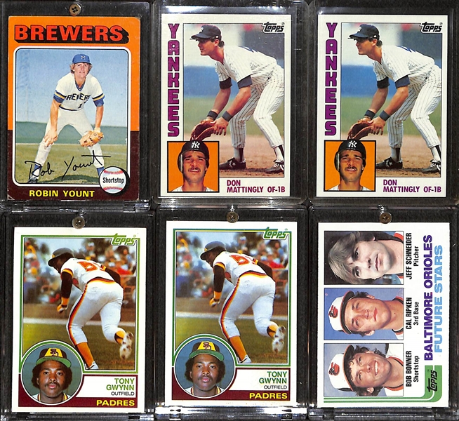 Lot of (17) 1970s and 80s Baseball Rookies w. Yount, Mattingly, Gwynn, Ripken, Puckett and More!