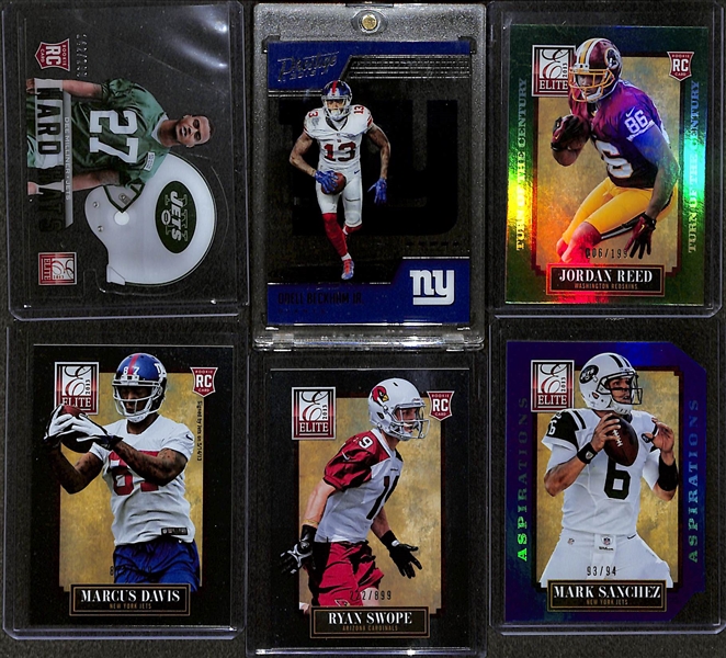 Lot of (14) Football Cards w. 2020 Flawless Dan Marino Sapphire /10, 2001 Pacific Vanguard Peyton Manning #d /115 and More